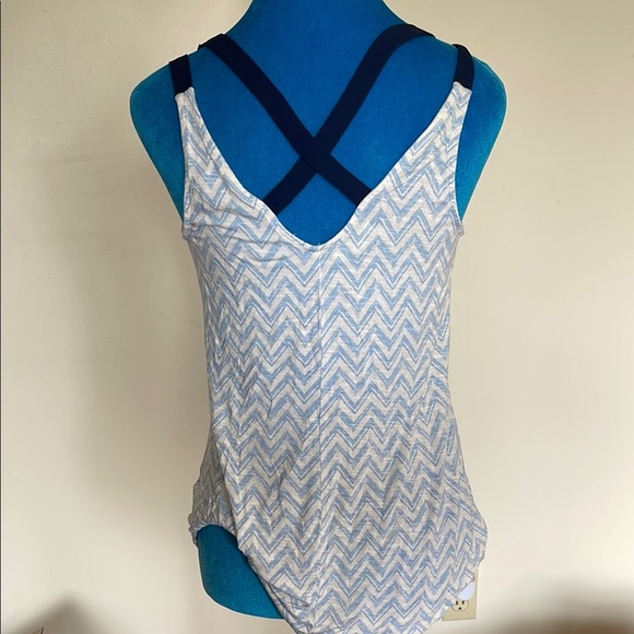 Maurices White and Blue Tank Top with Chevron Design - Picture 3 of 7